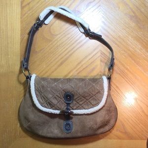 Old Navy Brown/Tan Suede-like Purse/Handbag